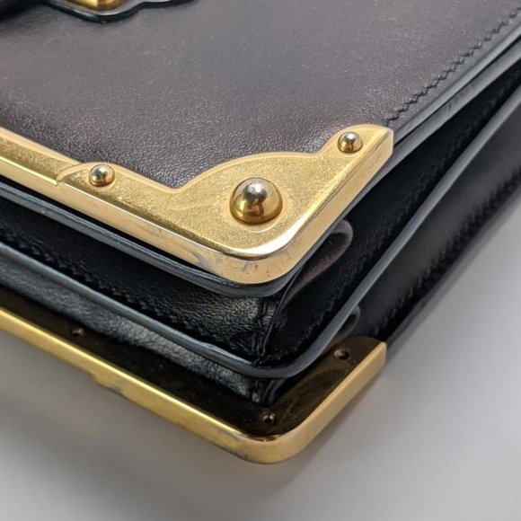 SOLD Prada Cahier Medium Black Leather Cross Body Bag - Picture 5 of 8